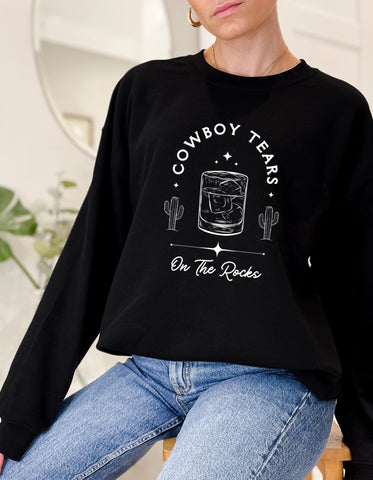 Cowboy Tears Crewneck Sweatshirt Perfectly Weird Shop