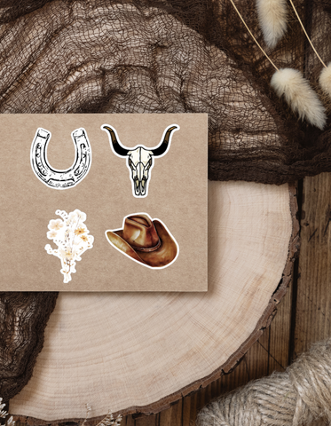 Flirty Cowgirl Sticker 4pk