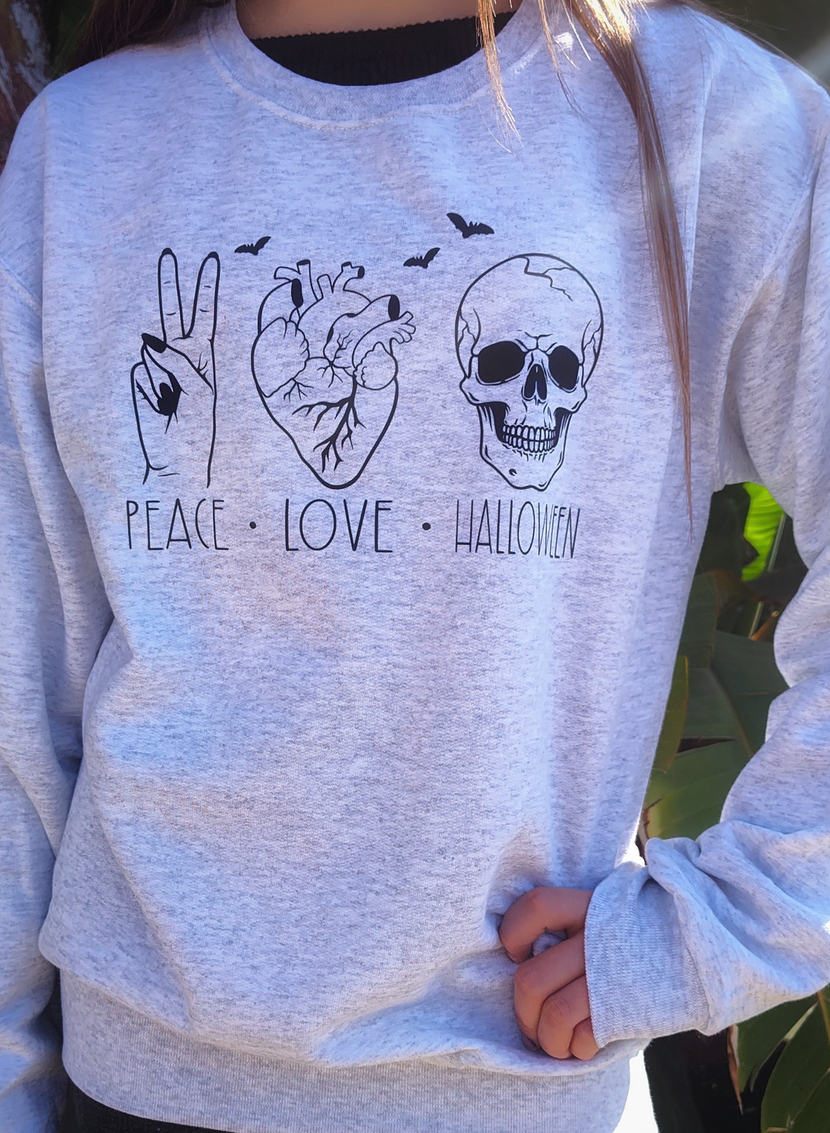 Peace Love Halloween Sweatshirt Perfectly Weird Shop