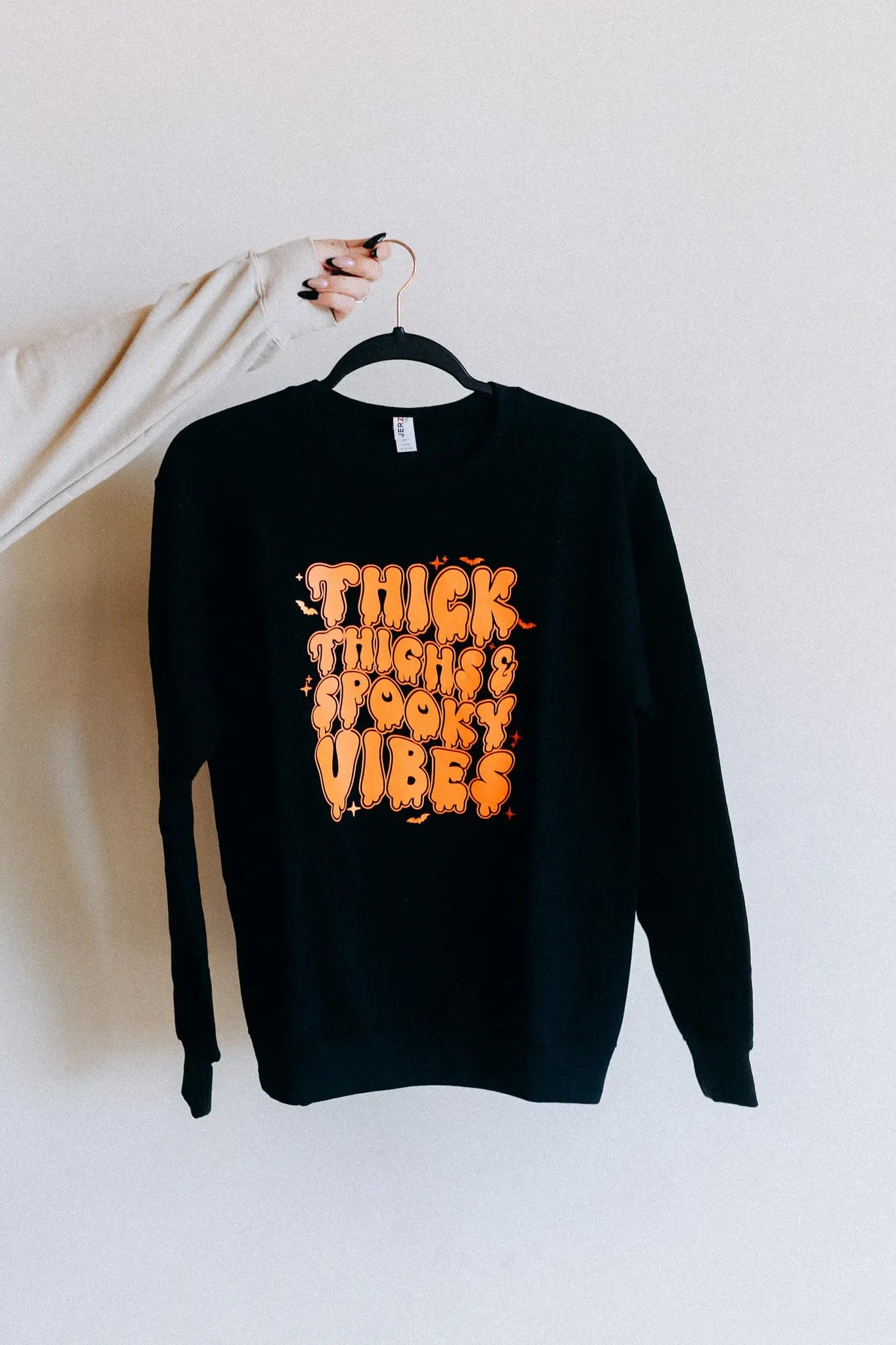Perfectly Weird ShopsweatshirtThick Thighs Spooky Vibes Crewneck sweatshirt