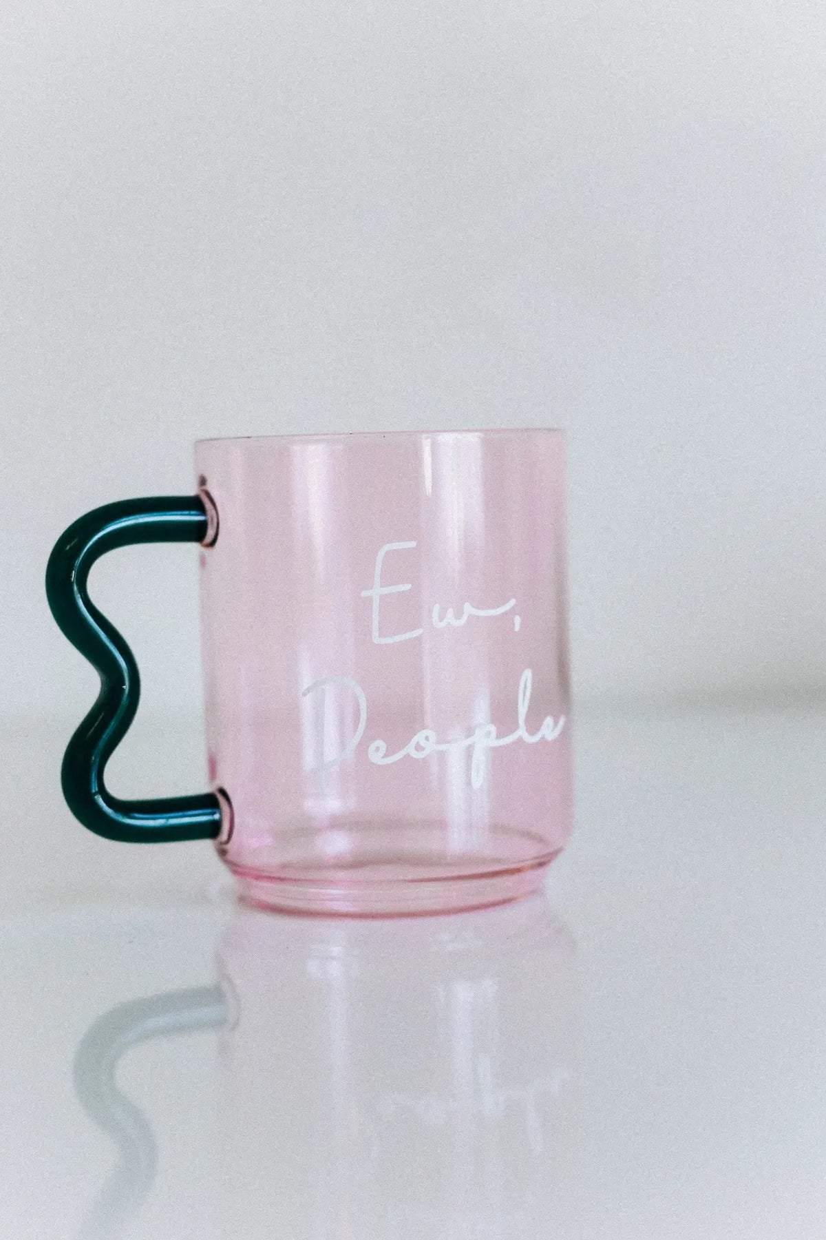 Perfectly Weird ShopDrinkwarePink Clear Glassware with Text