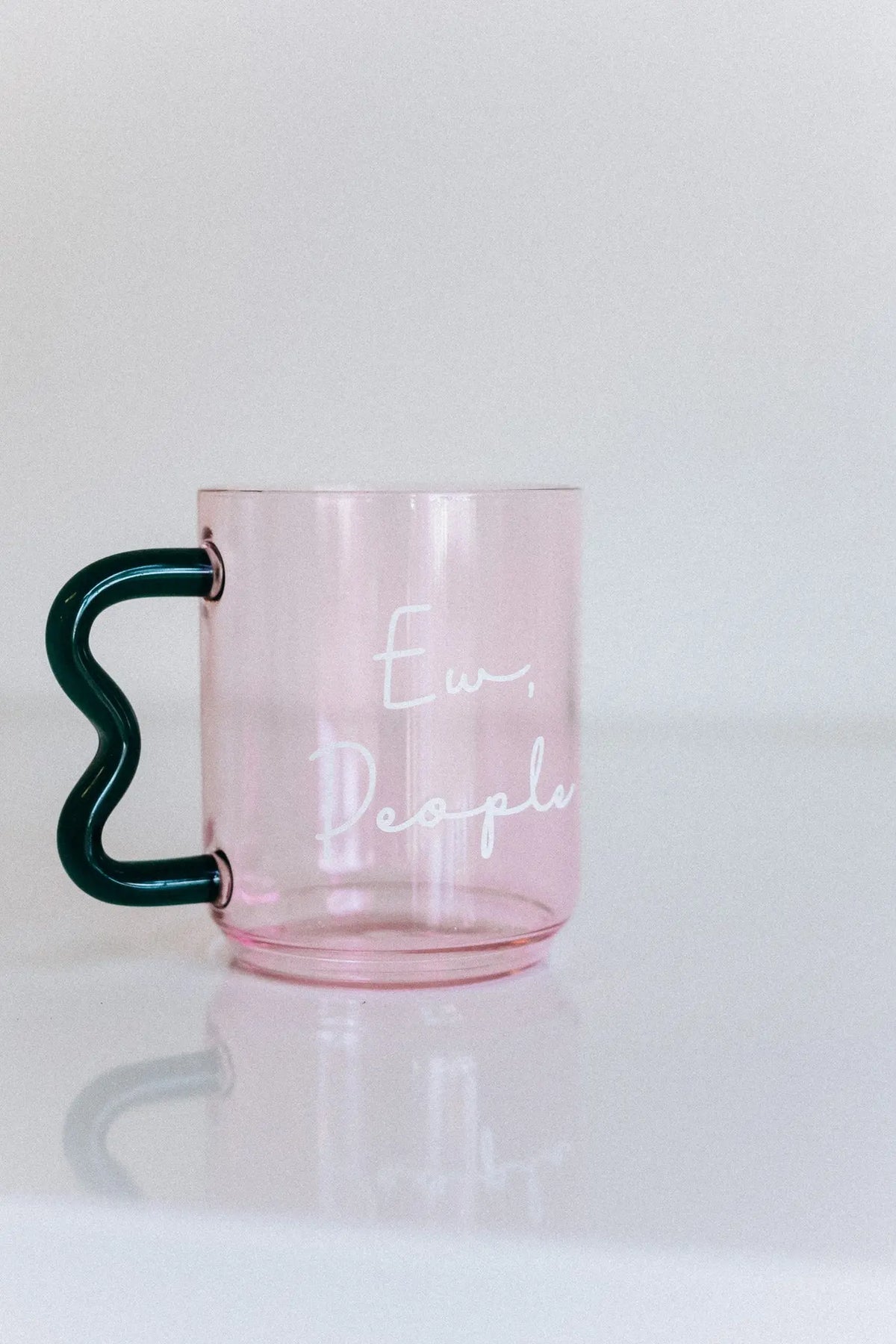 Perfectly Weird ShopDrinkwarePink Clear Glassware with Text