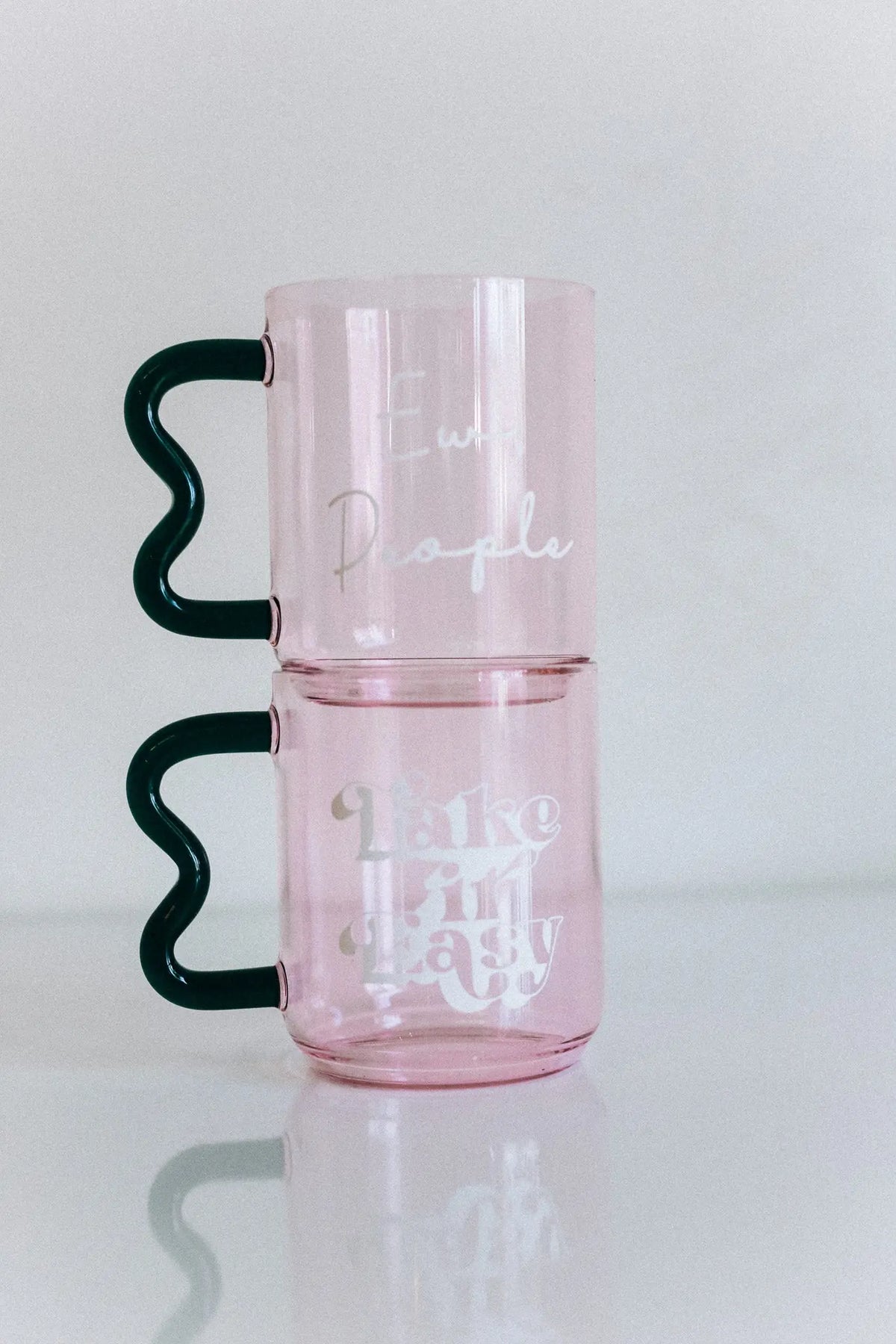 Perfectly Weird ShopDrinkwarePink Clear Glassware with Text