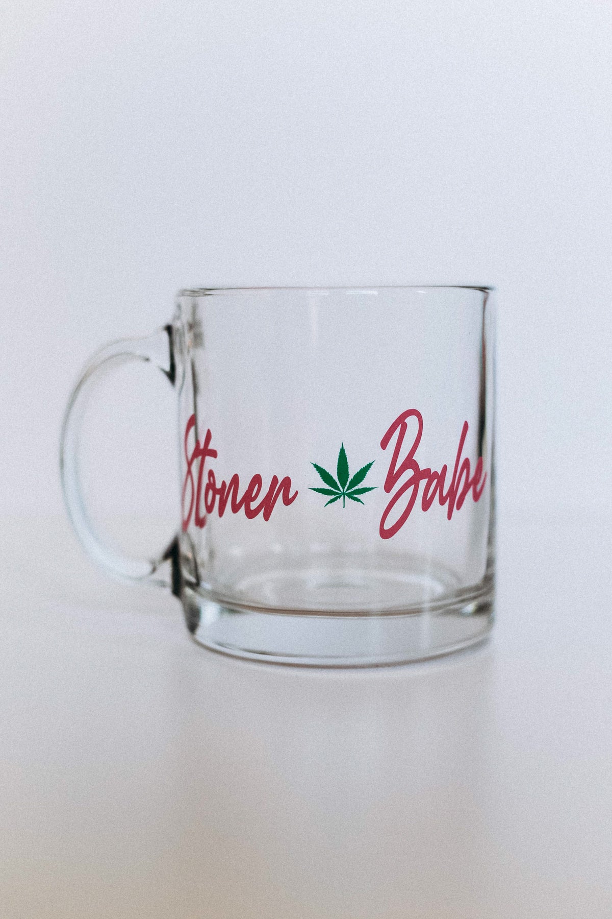 Stoner Babe Clear Glass Mug Perfectly Weird Shop